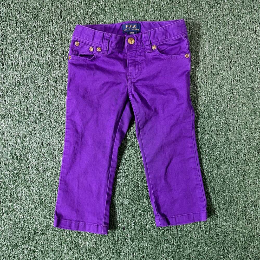 Polo Ralph Lauren Toddler Girls Purple Classic Polo Chino Pants Size 3T